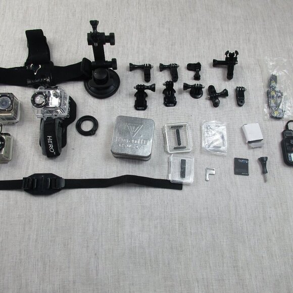 pre owned Go Pro Hero 2 & Lightdow 1080P Sports Action Cameras w/ Mounting - Picture 2 of 16